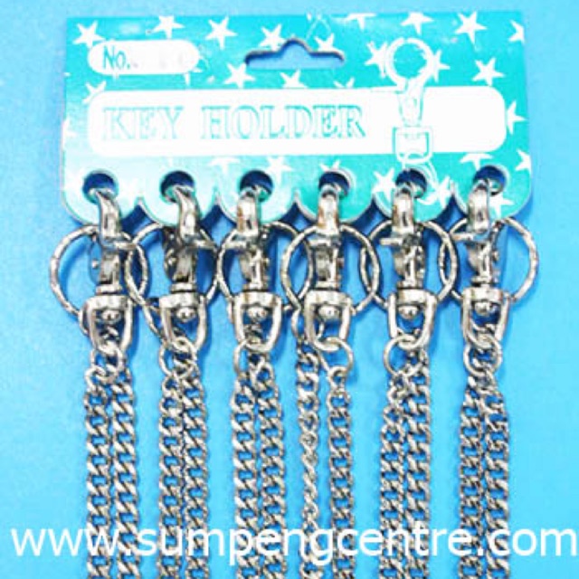 พวงกุญแจก้ามปูมีโซ่ no:034 (6 ชิ้น),  Hook keychains with shackles no:034 (6 pieces)