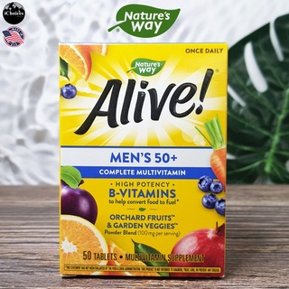 [Natures Way] Alive! Mens 50+ Complete Multivitamin 50 Tablets วิตามินรวม สำหรับผู้ชาย วัย 50 ปีขึ้นไป