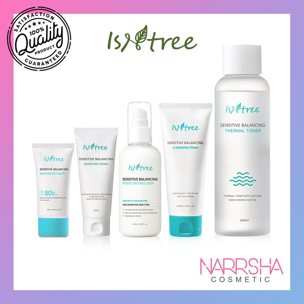 ISNTREE] Sensitive Balancing Set (Cleansing Foam - 120ml, Thermal Toner -  200ml, Moisturizing Cream - 80ml, Moisture Em | Shopee Thailand