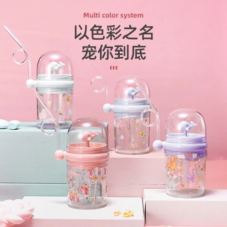 &lt;ส่งภายใน 24 ชม.&gt;W&amp;G แก้วน้ําพลาสติก มีหลอดดูด ลายปลาวาฬน่ารัก เหมาะกับฤดูร้อน สําหรับเด็กนักเรียน