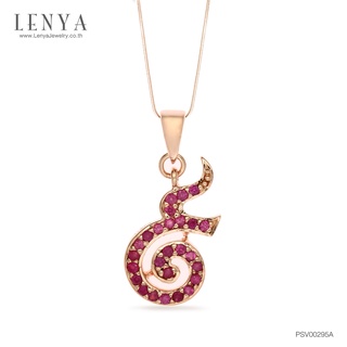 Lenya Jewelry จี้เงินดีไซน์เลข ๙ ไทย ประดับทับทิมแท้ (Ruby) ตัวเรือนเงินแท้ชุบพิ้งค์โกลด์ (Pink Gold)