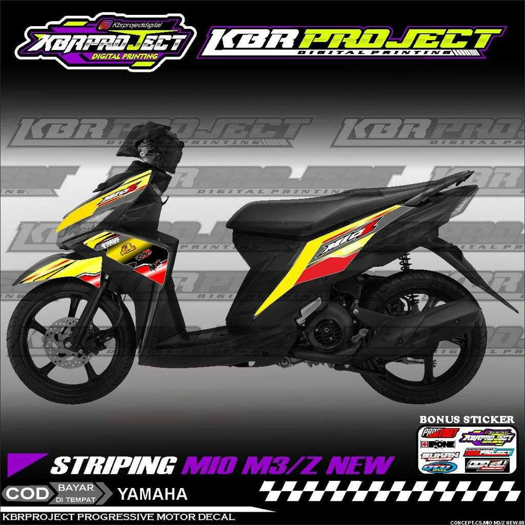 MIO M3/Z NEW COOL STRIPING STICKER YAMAHA RACING MOTORCYCLE VARIATION 08 TRANSPARKENT HOLOGRAM