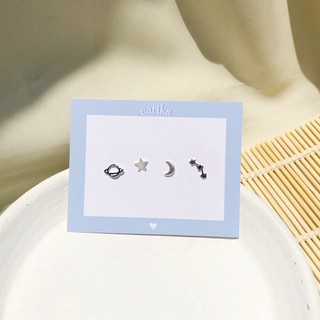 earika.earrings -  Saturn &amp; friends set เซ็ตต่างหูเงินแท้ เหมาะสำหรับคนแพ้ง่าย