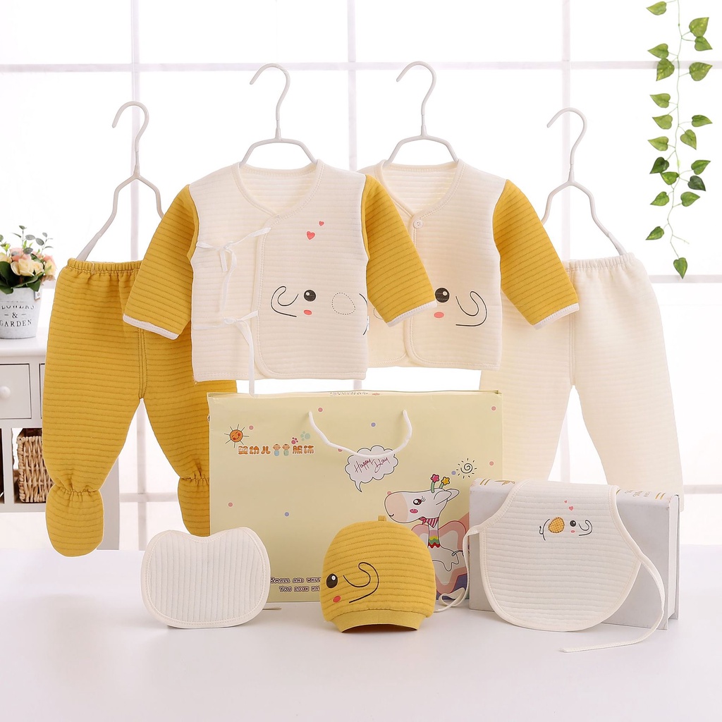 ((พร้อมส่ง)) ((ผ้าหนา))ชุดเซ็ทเด็กแรกเกิดถึง3เดือน เซ็ท 7 ชิ้น เซ็ทของขวัญแรกเกิด เสื้อผ้าเด็ก