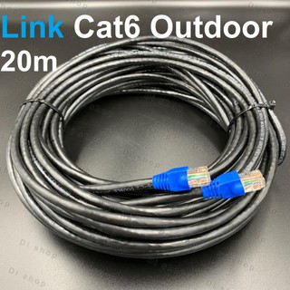 Di shop Link UTP Cable Cat6 Outdoor 20M สายแลน(ภายนอกอาคาร)สำเร็จรูปพร้อมใช้งาน ยาว 20 เมตร (Black)