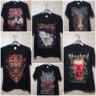 T-shirt  เสื้อยืด ลายวงดนตรีมอด SLAYER UNLEASHED XENTRIX Mobid ANGEL DEEDS OF FLESHS-5XL