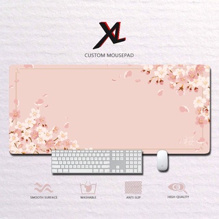 Xl แผ่นรองเมาส์เล่นเกม Cherry Blossoms ขนาดใหญ่พิเศษกันลื่น