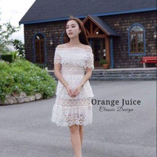 งานป้าย Orange juice เดรสปาดไหล่