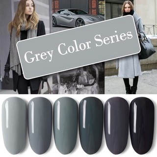 🔥.สีทาเล็บเจล Milan สีเทา Grey Color Series  ขนาด 15 ml แห้งโดยการอบ UV เท่านั้น ส่งฟรี + เก็บปลายทาง