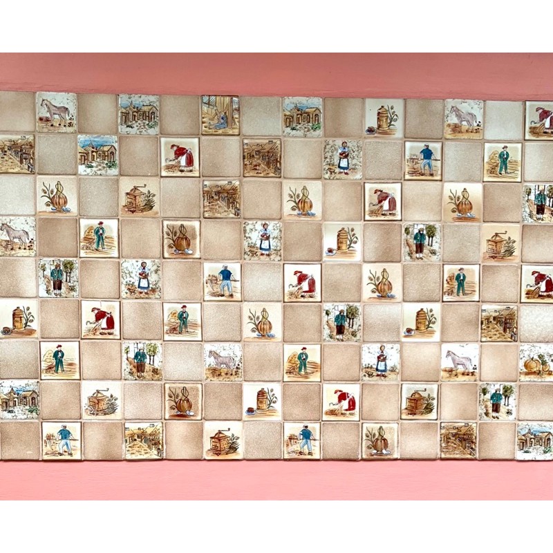 Mosaic กระเบื้องโมเสค เพ้นท์ลาย ขนาด3.5*3.5นิ้ว สำหรับตกแต่งพื้นและผนังอาคาร