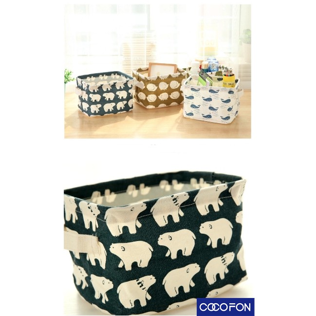 #CC25 ตะกร้า กันน้ำ เก็บของ กล่องเก็บของ พับได้ ขนาดเล็ก Small storage basket cartoon ราคา ถูกที่สุด ดีลบีเคเค แกลเลอรีภาพที่ 7