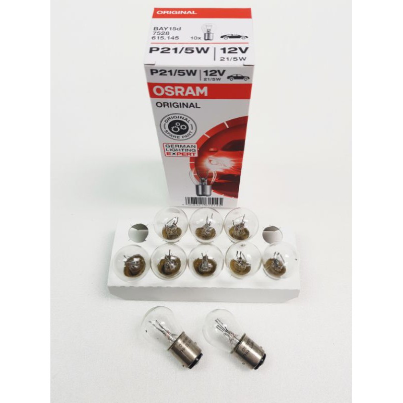 10 ชิ้น OSRAM P21/5W 12V BAY15d 7528