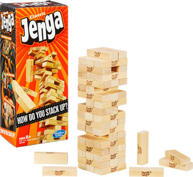 Hasbro Classic Jenga Wooden Block Game ของเล่น บล็อกไม้ เกมตึกถล่ม ของแท้