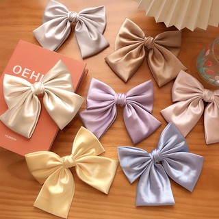 Lisa Same Large Handmade Ribbon Bow Hair Clip Retro Fabric Spring Hairpin Bow-knot Tail Float Clip