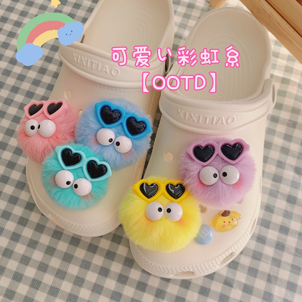 Charms รองเท้าแตะรองเท้าหัวเข็มขัดน่ารักปุ่มบอลรองเท้า Charm DIY ปุ่มรองเท้าหัวเข็มขัด Charm อุปกรณ์