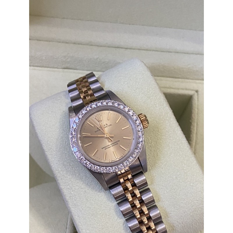 Rolex Datejust Lady size26 mm. หน้าทองหลักขีดพร้อมขอบเพชร แท้💯%