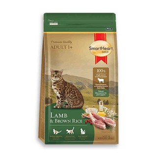 🔥HOT🔥 สมาร์ทฮาทโกลด์ อาหารแมว แลมบราวไรซ์ 1 กก. SmartHeart gold Cat Food Lamb &amp; Brown Rice 1 kg