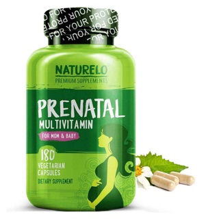 💥สินค้าUSA🇺🇸 NATURELO Prenatal Whole Food Multivitamin with Natural Iron Folate and Calcium - 180 Capsules