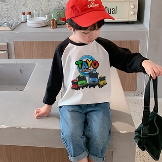 Tayo The Little Bus เสื้อยืดแขนยาว สไตล์ลําลอง สําหรับเด็กผู้ชาย ผู้หญิง