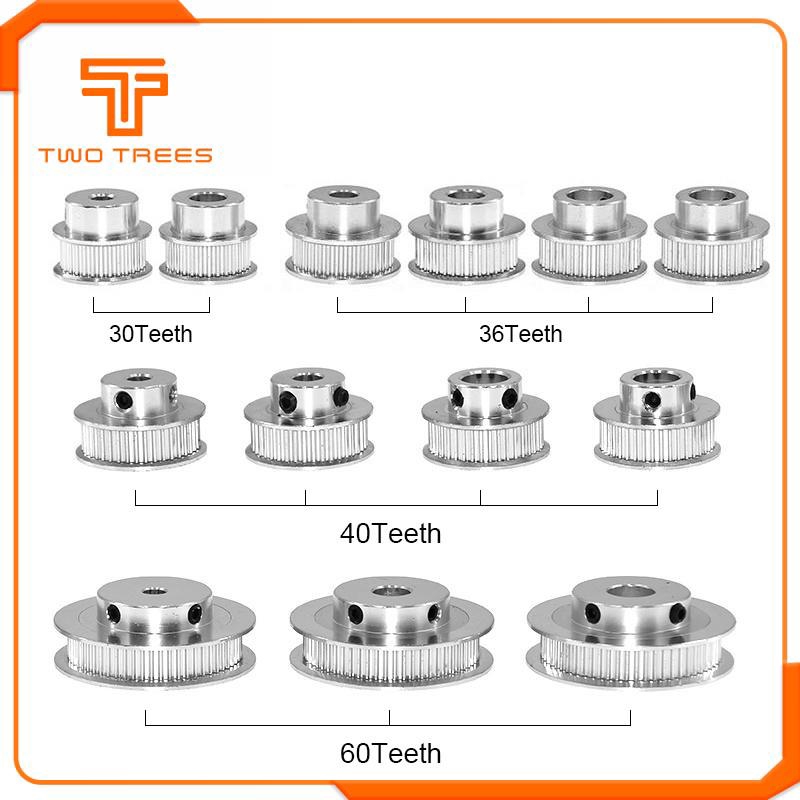 ใหม่ รอกไทม์มิ่ง GT2 30 36 40 60 ซี่ แกนล้ออลูมิเนียม 5 มม. 8 มม. กว้าง 6 มม. สําหรับเครื่องพิมพ์ 3D Reprap 1 ชิ้น
