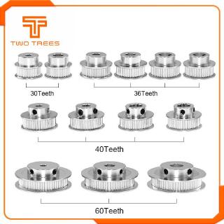 ใหม่ รอกไทม์มิ่ง GT2 30 36 40 60 ซี่ แกนล้ออลูมิเนียม 5 มม. 8 มม. กว้าง 6 มม. สําหรับเครื่องพิมพ์ 3D Reprap 1 ชิ้น