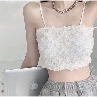 เสื้อสายเดี่ยวลูกไม้ลายดอก