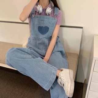 Many Jeans Overalls เอี๊ยมกางเกงยีนส์ขายาวสียีนส์ฟ้า