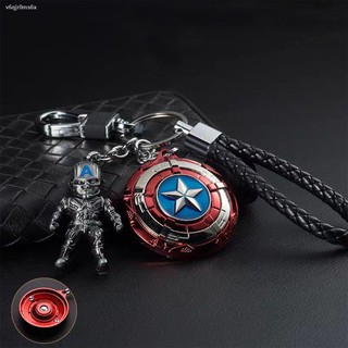 ¤Marvel Series พวงกุญแจ จี้รถชาย โล่โลหะ บุคลิกภาพ Creative Male Tide Couple พวงกุญแจการ์ตูนโซ่