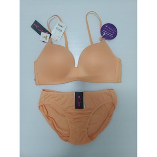 Sabina Doomm Doomm สีส้ม เสริมฟองน้ำ ไม่มีโครง แต่มีทรง ใส่สบาย Size 32A,32B,34A และ 34B พร้อมกางเกงในเข้าเซ็ต