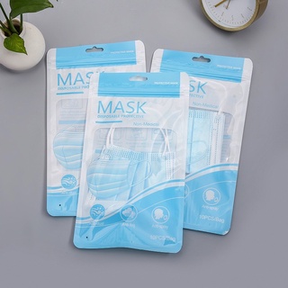 หน้ากาก MASK หน้ากากแบบพกพา ผ้าปิดจมูก กันฝุ่น มลพิษ หน้ากากสีฟ้า แบบ // ซองละ 10 ชิ้น แถม 2ชิ้น