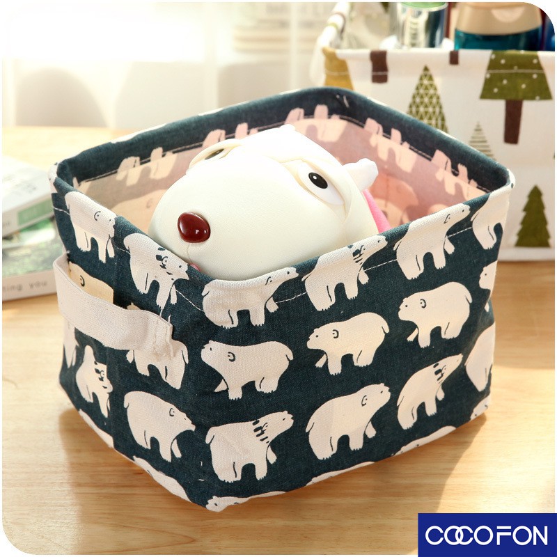 #CC25 ตะกร้า กันน้ำ เก็บของ กล่องเก็บของ พับได้ ขนาดเล็ก Small storage basket cartoon ราคา ถูกที่สุด ดีลบีเคเค แกลเลอรีภาพที่ 3