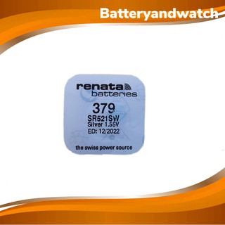 ถ่านกระดุม ถ่านนาฬิกา Renata 379 หรือ SR521SW Swiss Made แพ็คละ 1 เม็ด