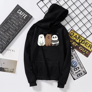 เสื้อกันหนาว มีฮู้ด ผ้ากํามะหยี่ พิมพ์ลายอนิเมะ We Bare Bears พลัสไซซ์ ของขวัญที่ดีที่สุด สําหรับผู้ชาย เพื่อน XY