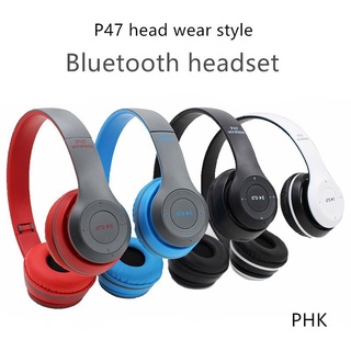 100% พบกับ P47 หูฟังบลูทูธไร้สาย MP3/FM/Bass