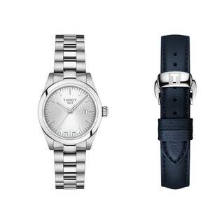 Tissot T-My Lady Quartz ทิสโซต์ ที มาย เลดี้ สีเงิน แถมสายหนังสีน้ำเงิน T1320101103100 นาฬิกาผู้หญิง