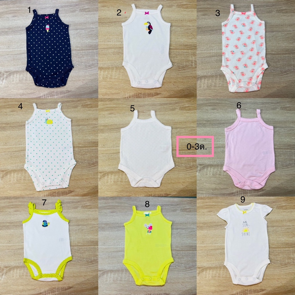 บอดี้สูท Carter ไซส์แรกเกิด-3เดือน ผ้า cotton 100 (นน.3-5 kg)