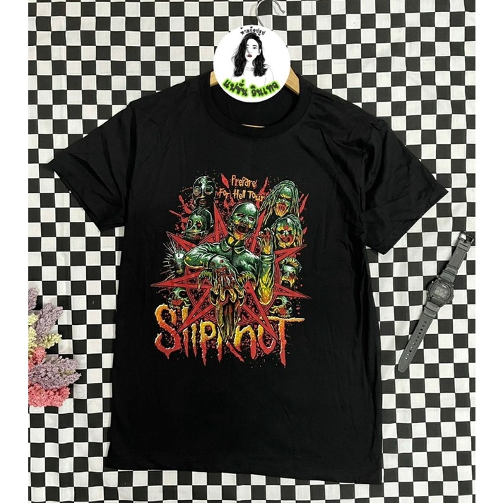 เสื้อยืดวินเทจ Slipknot แฟชั่นวินเทจยุค90 ราคาถูก