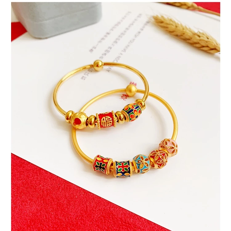 ลูกปัดสไตล์จีนชุบทองสำหรับทำเครื่องประดับสร้อยข้อมือ DIY thumbnail 9
