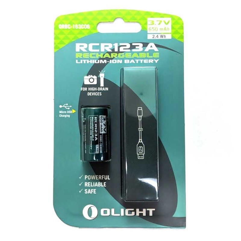 Olight Micro- USB RCR123A / 16340 650mAh 3.7V มีวงจรป้องกัน