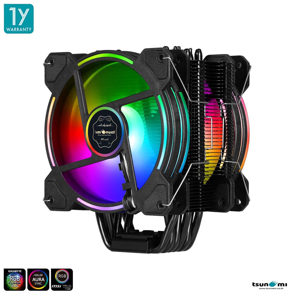 ซีพียูคูลเลอร์ Tsunami Protector Series TSS-9100  6 Heatpipe 180W ARGB CPU Cooler (Intel/AMD Compatible)(รับประกันสินค้า 1 ปี)