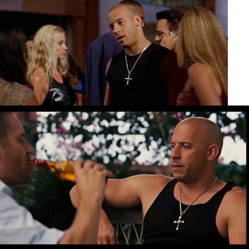 สร้อยคอ ไม้กางเขน Punk Cross Pendant & Necklaces Stainless Steel The Fast and The Furious Men Chain Necklace Christian - รูปที่ 6