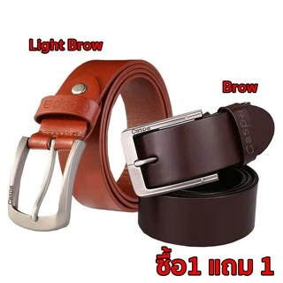 [ซื้อ1แถม1] Caspa เข็มขัดผู้ชาย รุ่น BE05 หนังPU เข็มขัดหนัง มี3สี ดำ น้ำตาล น้ำตาลอ่อน เข็มขัดยาว44นิ้ว