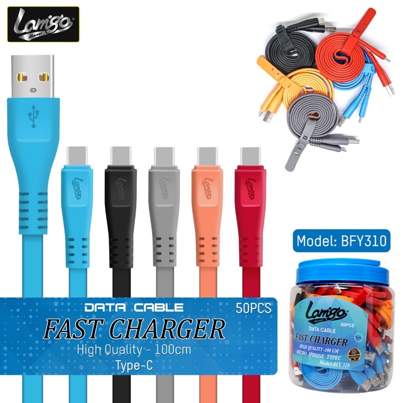 สายดาต้า 0R1 Lamigo BFY BYF 310 3.A TYPE C ต่อกระปุก บรรจุ 50 ชิ้น