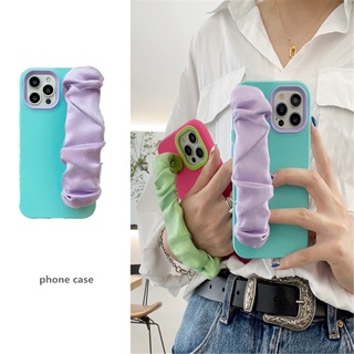 เคสโทรศัพท์มือถือ ซิลิโคน ผ้าเรยอน พร้อมสายคล้องข้อมือ สีแคนดี้ 3 In 1 สําหรับ Samsung A12 A13 A20 A30 A22 A23 A32 A33 A50 A30S A50S A52 A53 A72 A73 A02S A03S A10S A21S S20 FE S21 FE S22 ULTRA