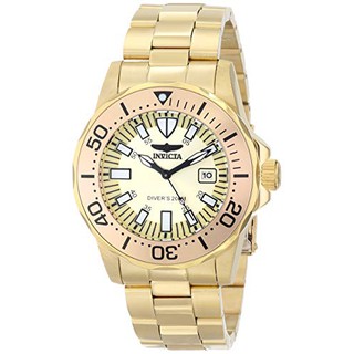 นาฬิกาข้อมือ Invicta  15032  Mens Pro Diver Champagne Dial 18K Gold Plated Stainless Steel