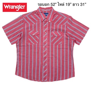 🌼มือ2🌼Wrangler กระดุมมุก แขนสั้น สีแดงอ่อน