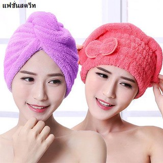 หมวกไดร์เป่าผมผ้าเช็ดผมแห้งเร็วสำหรับผู้หญิง Super Absorbent Long Hair Dry ผ้าคาดผมหนาน่ารักผ้าขนหนูหมวกอาบน้ำ