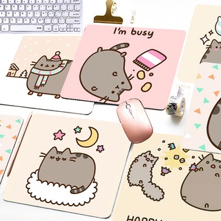 แผ่นรองเมาส์ คีย์บอร์ด พิมพ์ลายแมว Pusheen น่ารัก กันลื่น สําหรับเล่นเกมคอมพิวเตอร์ มัลติมีเดีย ใช้ในบ้าน สํานักงาน