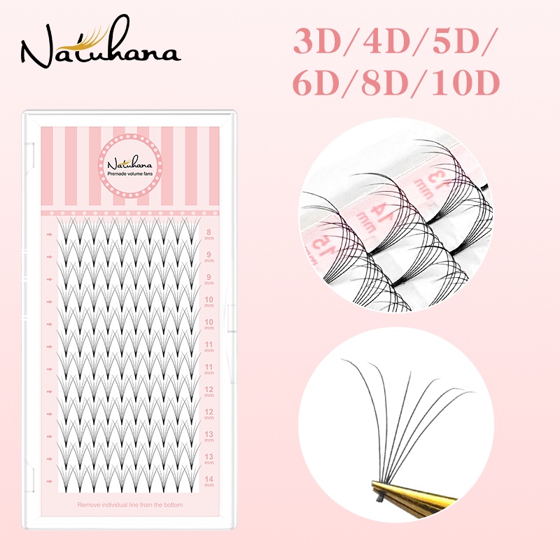 NATUHANA ขนตาปลอม 0.10 มม. D Curl 2D 3D 4D 5D 6D