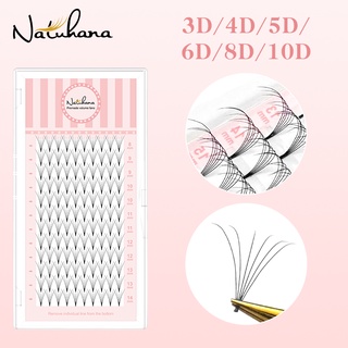 NATUHANA ขนตาปลอม 0.10 มม. D Curl 2D 3D 4D 5D 6D